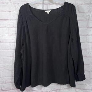 Terra & Sky Women's Size 4X Black Blouse